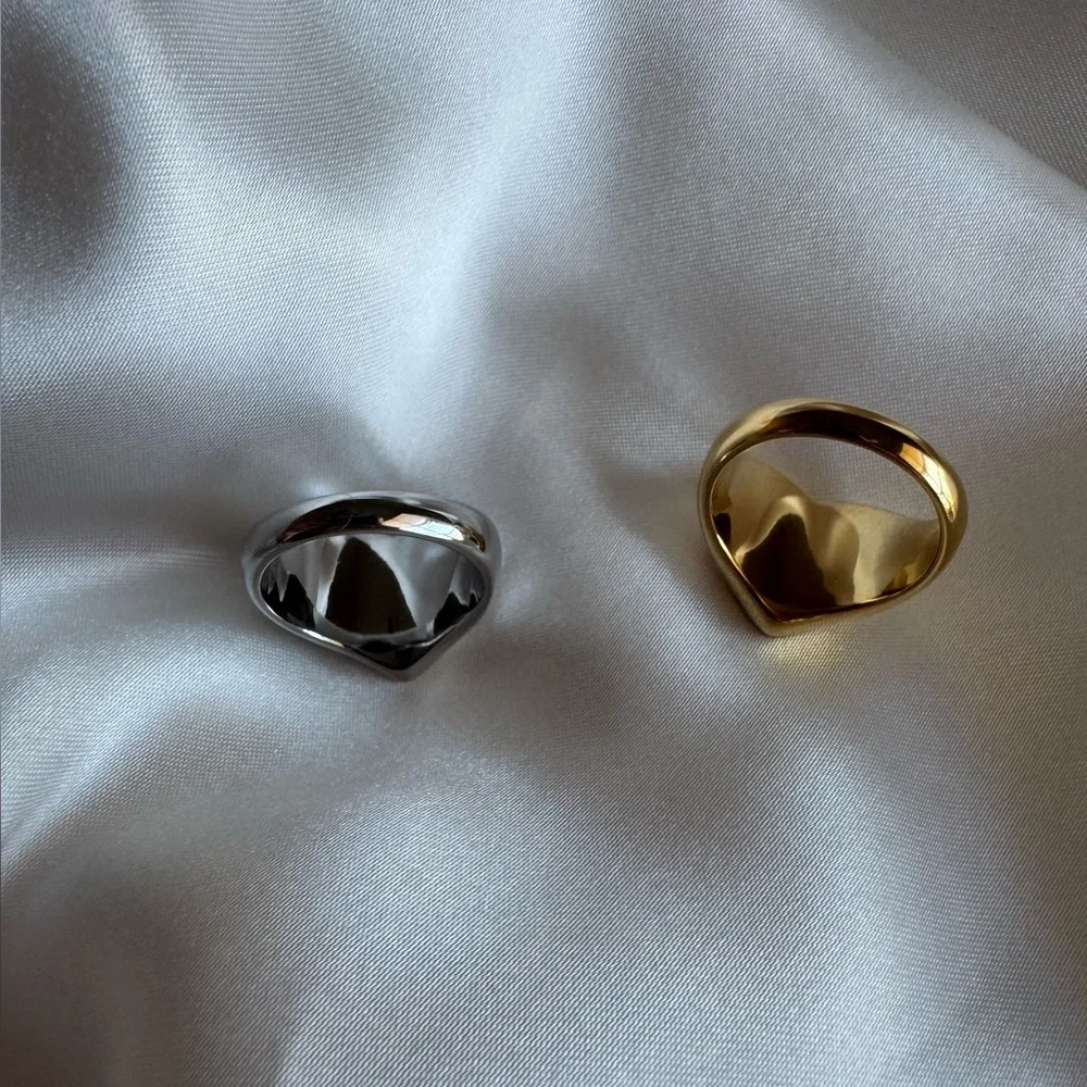 Gold and Silver Heart Mama Rings